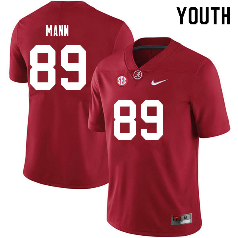 Youth Alabama Crimson Tide Kyle Mann #89 2021 Black College Stitched Football Jersey 23RW071MI